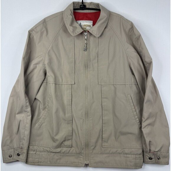 Vintage London Fog Jacket Mens 42 Beige Lightweight Windbreaker Classic - Picture 1 of 11